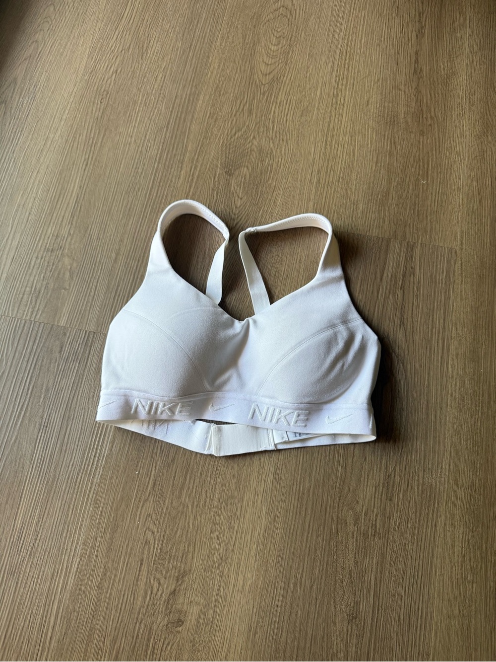 Nike White Padded High-Support Sports Bra